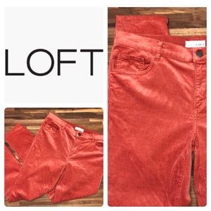 Pink/Red LOFT Modern Skinny Corduroys size 29/8